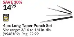 Princess Auto 4 pc Long Taper Punch Set offer