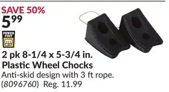 Princess Auto 1/4 x 5-3/4 in. Plastic Wheel Chocks offer