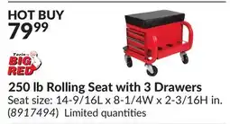 Princess Auto 250 lb Rolling Seat with 3 Drawers offer