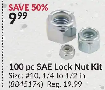 Princess Auto 100 pc SAE Lock Nut Kit offer