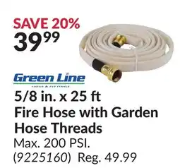 Princess Auto 5/8 in. x 25 ft Fire Hose with Garden Hose Threads offer