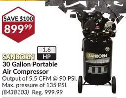 Princess Auto 30 Gallon Portable Air Compressor offer