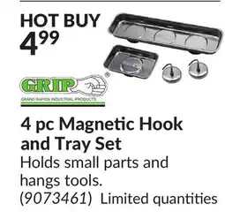 Princess Auto 4 pc Magnetic Hook and Tray Set GRAND RAPIDS INDUSTRIAL PRODUCTS offer