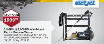 Princess Auto 3.5 GPM@2, 000 PSI Wall-Mount Electric Pressure Washer offer