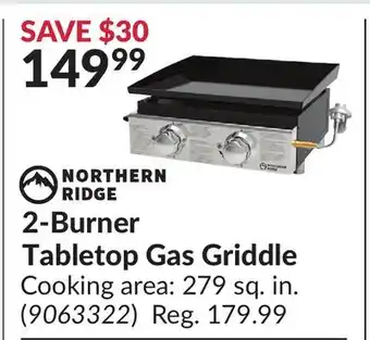 Princess Auto 2-Burner Tabletop Gas Griddle offer