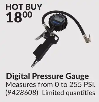 Princess Auto Digital Pressure Gauge Measures offer