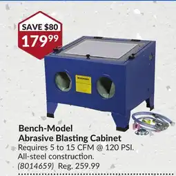 Princess Auto Bench-Model Abrasive Blasting Cabinet offer