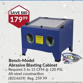 Princess Auto Bench-Model Abrasive Blasting Cabinet offer