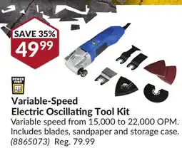 Princess Auto Variable-Speed Electric Oscillating Tool Kit offer