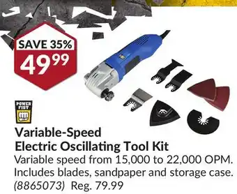 Princess Auto Variable-Speed Electric Oscillating Tool Kit offer