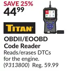 Princess Auto OBDII/EOOBD Code Reader offer