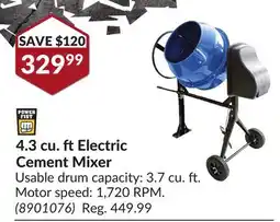 Princess Auto 4.3 cu. ft Electric Cement Mixer offer