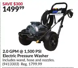 Princess Auto 2.0 GPM@1, 500 PSI Electric Pressure Washer offer