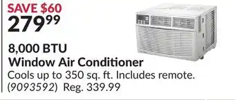 Princess Auto 8, 000 BTU Window Air Conditioner offer