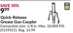 Princess Auto Quick-Release Grease Gun Coupler offer