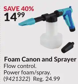 Princess Auto Foam Canon and Sprayer offer