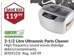 Princess Auto GRAND RAPIDS INDUSTRIAL PRODUCTS 2-1/2 Litre Ultrasonic Parts Cleaner offer