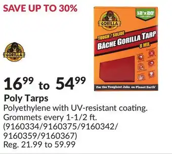 Princess Auto Poly Tarps offer