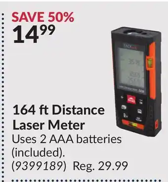 Princess Auto 164 ft Distance Laser Meter offer