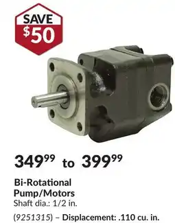 Princess Auto Bi-Rotational Pump/Motors offer