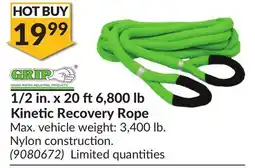 Princess Auto 1/2 in. x 20 ft6,800 lb Kinetic Recovery Rope offer