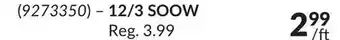 Princess Auto CENTURY WIRE AND CABLE 12/3 SOOW Electrical Power Cord, Sold by the Foot offer