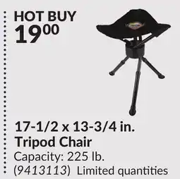 Princess Auto 17-1/2 x 13-3/4 in. Tripod Chair offer