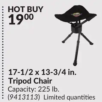Princess Auto 17-1/2 x 13-3/4 in. Tripod Chair offer