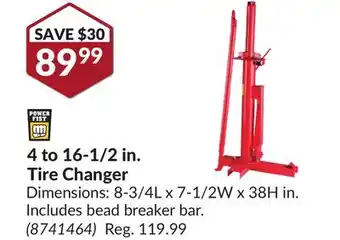 Princess Auto 4 to 16-1/2 in. Tire Changer offer