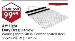 Princess Auto 4 ft Light Duty Drag Harrow offer