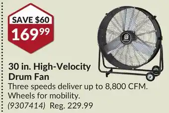 Princess Auto Orient 30 in. High-Velocity Drum Fan offer