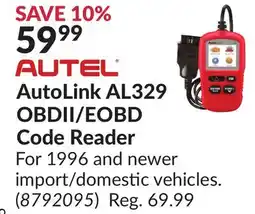 Princess Auto AutoLink AL329 OBDII/EOBD Code Reader offer