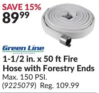 Princess Auto 1-1/2 in. x 50 ft Fire Hose with Forestry Ends offer