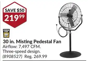 Princess Auto 30 in. Misting Pedestal Fan offer