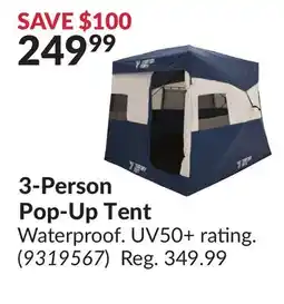 Princess Auto 3-Person Pop-Up Tent offer