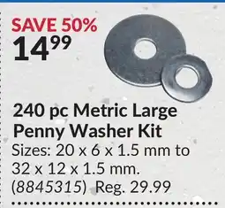 Princess Auto 240 pc Metric Large Penny Washer Kit offer