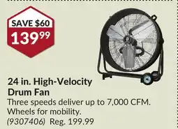Princess Auto 24 in. High-Velocity Drum Fan offer