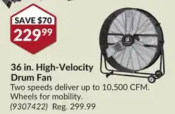 Princess Auto 36 in. High-Velocity Drum Fan offer