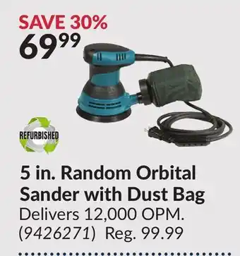 Princess Auto 5 in. Random Orbital Sander with Dust Bag offer