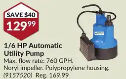 Princess Auto 1/6 HP Automatic Utility Pump offer