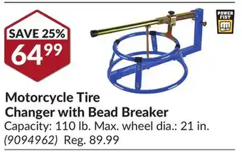 Princess Auto Motorcycle Tire Changer with offer