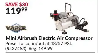 Princess Auto Mini Airbrush Electric Air Compressor offer