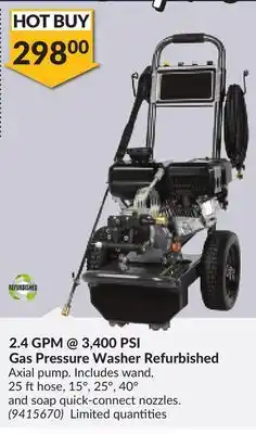 Princess Auto 2.4 GPM@3, 400 PSI Gas Pressure Washer offer