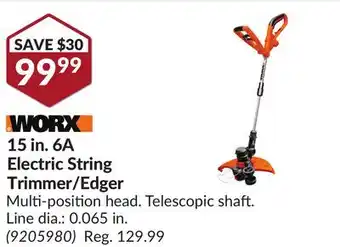 Princess Auto 15 in. 6A Electric String Trimmer/Edger offer