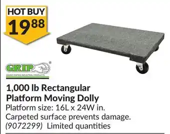 Princess Auto 1,000 lb Rectangular Platform Moving Dolly offer