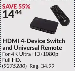 Princess Auto HDMI 4-Device Switch and Universal Remote offer