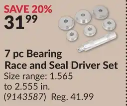 Princess Auto 7 pc Bearing Race and Seal Driver Set offer