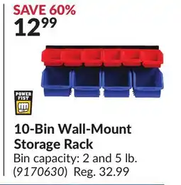 Princess Auto 10-Bin Wall-Mount Storage Rack offer