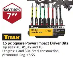 Princess Auto 15 pc Square Power Impact Driver Bits offer