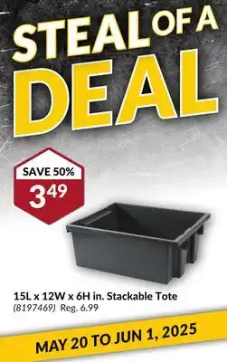 Princess Auto 15L x 12W x 6H. in Stackable Tote offer